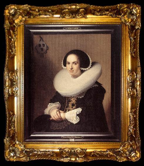framed  VERSPRONCK, Jan Cornelisz Portrait of Willemina van Braeckel er, ta009-2